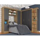 Guarda Roupa Modulado Solteiro Andrea Boreal/grafit - Móveis Arapongas