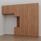 Guarda-Roupa Modulado Solteiro com Mesa de Cabeceira 7 Portas 3 Peças Hera CabeCasa MadeiraMadeira Louro/Cromado/Cromado
