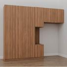 Guarda-Roupa Modulado Solteiro com Mesa de Cabeceira 7 Portas 3 Peças Hera CabeCasa MadeiraOriginals