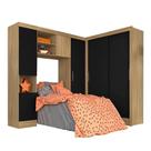 Guarda Roupa Modulado Solteiro Viola Bor/preto - Móveis Arapongas