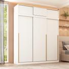 Guarda-roupa Modular 2 Peças 6 Portas de Correr Jade CabeCasa MadeiraOriginals Branco Fosco