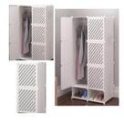 Guarda-Roupa Modular 6 Portas Branco Armário Organizador com Sapateira, Arara e Estante Vintage