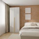 Guarda-Roupa Modular 80cm com Portas e Gaveteiro Jade CabeCasa MadeiraMadeira Cinza Urbano
