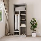 Guarda-roupa Modular 80cm sem Portas com Prateleiras Jade Cabecasa Madeiramadeira Cinza Urbano