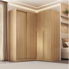 Guarda-roupa Modular de Canto 2 Peças 2 Portas com 2 Portas de Correr Jade CabeCasa MadeiraOriginals Avelã Guarda-roupa Modular de Canto 2 Peças 2 Portas com 2 Portas de Correr Jade CabeCasa MadeiraOriginals Avelã