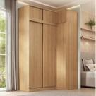 Guarda-roupa Modular de Canto 4 Peças 6 Portas com 4 Portas de Correr Jade CabeCasa MadeiraOriginals Avelã Guarda-roupa Modular de Canto 4 Peças 6 Portas com 4 Portas de Correr Jade CabeCasa MadeiraOriginals Avelã