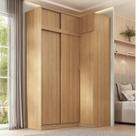 Guarda-roupa Modular de Canto 4 Peças 6 Portas com 4 Portas de Correr Jade CabeCasa MadeiraOriginals Guarda-roupa Modular de Canto 4 Peças 6 Portas com 4 Portas de Correr Jade CabeCasa MadeiraOriginals