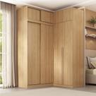 Guarda-roupa Modular de Canto 4 Peças 8 Portas com 4 Portas de Correr Jade CabeCasa MadeiraOriginals Avelã