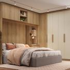 Guarda-roupa Modular em L 4 Portas com Cabeceira Milan