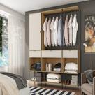 Guarda-roupa Módulo Closet para Casal de Ferro 1 Porta 3 Gavetas 8 Prateleiras 200x206 Cm Veneza