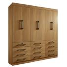 Guarda Roupa Mônaco Casal 6 Portas 12 Gavetas Cor Cinamomo