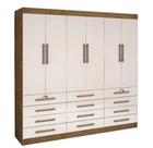 Guarda Roupa Mônaco Casal 6 Portas 12 Gavetas Cor Cinamomo Off White Guarda Roupa Mônaco Casal 6 Portas 12 Gavetas Cor Cinamomo Off White