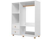 Guarda Roupa Montessoriano 2 Gavetas 1 Cabideiro Branco - Olivar Móveis
