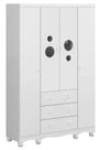 Guarda Roupa Moveis Peroba Bolinha infantil MDF 04 portas 03 gavetas