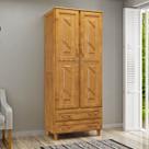 Guarda-Roupa Multiuso 2 Portas 2 Gavetas Freijó Grécia Madeira Pinus - Cavazotto