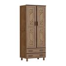 Guarda-Roupa Multiuso Flex Imbuia 2 Portas 2 Gavetas 3 Prateleiras Madeira Maciça de Pinus - Cavazotto