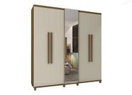 Guarda-Roupa Munique C/Espelho Cinamomo/Off White RV Móveis