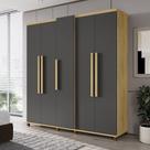 Guarda-Roupa Munique Cinamomo/Grafite RV Móveis