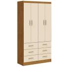 Guarda Roupa Napoles Solteiro 4 Portas 6 Gavetas San Marino Cor Noce Pérola Guarda Roupa Napoles Solteiro 4 Portas 6 Gavetas San Marino Cor Noce Pérola