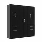 Guarda Roupa New Hercules Casal 8 Portas 2 Gavetas Evidencia Cor Preto