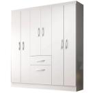 Guarda Roupa New Marbella Casal 7 Portas 1 Gaveta Evidencia Cor Branco
