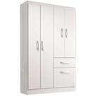 Guarda Roupa New Marbella Solteiro 5 Portas 1 Gaveta Evidencia Cor Branco