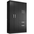 Guarda Roupa New Marbella Solteiro 5 Portas 1 Gaveta Evidencia Cor Preto Guarda Roupa New Marbella Solteiro 5 Portas 1 Gaveta Evidencia Cor Preto