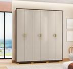 Guarda Roupa Noronha 203cm 4 Gavetas 6 Portas - Imbuia/Fendi Vila Rica