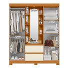 Guarda Roupa Olimpia 163cm 4 Portas Espelho LED 2 Gavetas