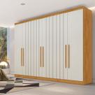 Guarda-Roupa Oxford 6 Portas 6 Gavetas com Ripado 100% Mdf Peroba/Off White - Mademarques