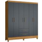 Guarda Roupa Panamá 153cm 6 Portas Freijó Cinza Moval