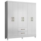Guarda Roupa Panamá Branco 6 Portas 2 Gavetas Moval