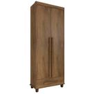 Guarda Roupa Pequeno 85cm Solteiro 2 Portas Dubai RV Móveis Cinamomo