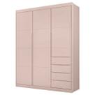 Guarda Roupa Perola Infantil 3 Porta E 4 Gavetas Rosê 100% MDF