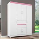 Guarda Roupa Pescara Branco/Rosa/Branco