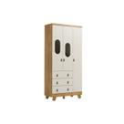 Guarda-Roupa Pingo Infantil 3 Portas Moveis Peroba 100% MDF -
