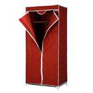 Guarda Roupa Portátil Organizador com Zíper Cabideiro Sapateira Metal Vermelho Yeet