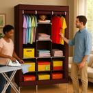 Guarda Roupa Portátil Organizador Desmontável Armário Dobrável Cabideiro Closet