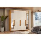 Guarda Roupa Portinari Com Espelho Mdf-6 Portas De Abrir Com Amortecimento 4 Gavetas Com Corrediças Teles