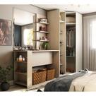 Guarda Roupa Prateleiras E Bancada Com Painel Crema