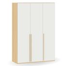 Guarda Roupa Premium com 60cm de profundidade Infantil e Adulto Linha Join 3 Portas Branco com Carvalho Malva