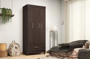 Guarda-Roupa Prince 3 Portas 1 Gaveta em MDP com Cabideiro Café Touch Liberty Móveis