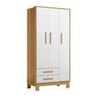 Guarda-Roupa Q Encanto Slim Freijo com Branco - QMovi Guarda-Roupa Q Encanto Slim Freijo com Branco - QMovi
