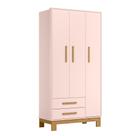 Guarda Roupa Quarto Infantil Bebê 3 Portas 2 Gavetas 1 Cabideiro Q Encanto Slim 4340