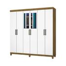 Guarda Roupa R22 6 Portas 2 Gavetas Espelho Carioca Móveis Cinamomo Branco