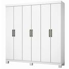 Guarda Roupa Recife Casal 6 Portas 2 Gavetas Carioca Branco Cor Branco