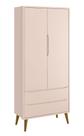 Guarda-Roupa Retrô 2 Portas Théo New Rosa Fosco com Madeira - MoveisAqui Guarda-Roupa Retrô 2 Portas Théo New Rosa Fosco com Madeira - MoveisAqui