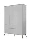 Guarda Roupa Retro Melinda 3 Portas Cinza - FbABY
