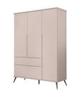 Guarda Roupa Retro Melinda 3 Portas Rosê - FbABY