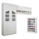 Guarda Roupa Roupeiro 2 Portas Módulo e Armário Ludi 100% MDF + Sapateira Prateleira Bella